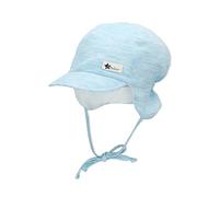 Sterntaler Jungen Schirmmütze Nackenschutz zum Binden meliert Sonnenhut, türkis, 47