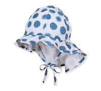 Sterntaler - Jungen Sommermütze zum Binden mit Nackenschutz, Flapper LSF 50+, weiß blau- 1411914, Größe 53