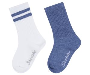 Sterntaler - Kid's Active Socken DP Lang - Multifunktionssocken, Gr. 34, weiß/blau (JeansblauMelange)