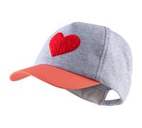 Sterntaler Basecap Herz - Mädchen Schirmmütze mit Applikation Herz - Sommer Baseball Cap elastisch mit Gummizug - Sportive Baby und Kinder Schirmkappe, Silber Melange, Größe 49
