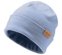 Sterntaler Beanie aus feiner Strickware - Zeitlose Unisex Mütze mit Umschlag - Verschiedene Tragevarianten - bequem und elastisch - samtblau, Größe 49