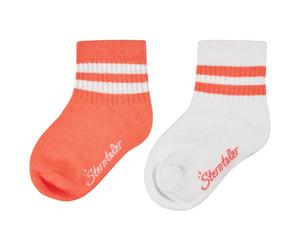 Sterntaler - Kid's Kurz-Socken DP Coolmax Rippe - Multifunktionssocken, Gr. 17-18, weiß/rot (Leuchtorange)