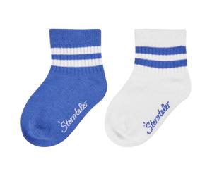Sterntaler - Kid's Kurz-Socken DP Coolmax Rippe - Multifunktionssocken, Gr. 17-30 27-30, weiß/blau (Kobaltblau)