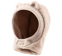 Sterntaler Schalmütze aus Teddyflausch - Unisex Baby und Kinder Mütze - gefüttert mit weichem Microfleece - Schlupfmütze - warme Wintermütze mit Klettverschluss - ab Geburt - beige, Größe 49