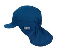 Sterntaler Schirmmütze Nacken Basic - Unisex Baby- und Kinder Mütze mit Nackenschutz - UV-Schutz 50+ Hut aus Popeline (Bio) - leichte Sommer Kopfbedeckung mit Gummiband - blau, Größe 47