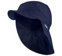Sterntaler Schirmmütze Nacken Basic - Unisex Baby- und Kinder Mütze mit Nackenschutz - UV-Schutz 50+ Hut aus Popeline (Bio) - leichte Sommer Kopfbedeckung mit Gummiband - Marine, Größe 49