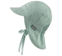 Sterntaler Schirmmütze Nacken Basic - Unisex Baby- und Kinder Mütze mit Nackenschutz, Ohrenklappen und Bindeband - UV-Schutz 50+ Hut aus Popeline (Bio) - Sommer Kopfbedeckung - eisgrün, Größe 45