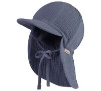 Sterntaler - Schirmmütze MUSSELIN mit Nackenschutz in graublau Gr.47