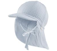 Sterntaler Kid's Schirmmütze Nacken Musselin Bindeband Gr. 53 cm grau (Hellblau)