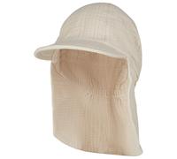 Sterntaler Schirmmütze Nacken Musselin - Unisex Mütze aus Baumwoll Musselin (Bio) - UV-Schutz 50+ Sonnenhut mit Nackenschutz - Baby- und Kinder Sommer Kopfbedeckung - beige, Größe 53