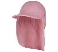 Sterntaler Schirmmütze Nacken Musselin - Mädchen Mütze mit Nackenschutz - UV-Schutz 50+ Sonnenhut Baby und Kinder - Kopfbedeckung aus Baumwoll Musselin (Bio) - samtrosa, Größe 55