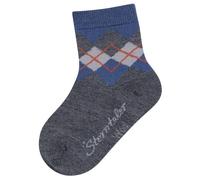 Sterntaler - Kid's Socken Wolle Karo - Multifunktionssocken, Gr. 17-18, blau (DunkelgrauMelange)