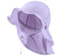 Sterntaler Sonnenhut - Mädchen Sommerhut - UV-Schutz 50+ Mütze mit breiter Krempe und Größenregulierung - Nackenschutz - Bindebänder - Baby Kinder Kopfbedeckung aus Popeline (Bio) - flieder, Größe 47