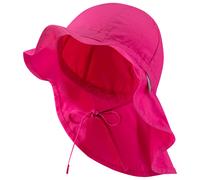 Sterntaler Sonnenhut - Mädchen Sommerhut - UV-Schutz 50+ Mütze mit breiter Krempe und Größenregulierung - Nackenschutz - Bindebänder - Baby Kinder Kopfbedeckung aus Popeline (Bio) - magenta, Größe 53