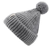 Sterntaler - Kid's Strickmütze Melange Bommel - Mütze, Gr. S-M 47 cm, grau (SilberMelange)
