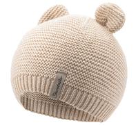 Sterntaler GOTS Strickmütze Ohren - Erstlingsmütze aus Baumwolle (Bio) - anschmiegsame Unisex Beanie Mütze mit 3D Öhrchen - Baby und Kinder Übergangsmütze, Sand, Größe 39