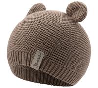 Sterntaler GOTS Strickmütze Ohren - Babymütze aus Baumwolle (Bio) - anschmiegsame Unisex Beanie Mütze mit 3D Öhrchen - Baby und Kinder Übergangsmütze, lichtbraun, Größe 47