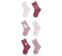 Sterntaler Kinder Socken Mädchen Set 6er Pack - bunte Baby - und Kindersocken mit Motiv Herzen, Katze, Maus, Blumen und Zopfmuster - elastische Baumwollsocken - lichtrosa, Größe 18