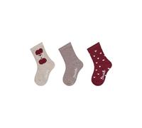 Sterntaler Kinder Socken Set 3er Pack - hautfreundliche Baumwollsöckchen - Herz-Muster und Herzchen-Design - beige meliert, Größe 22