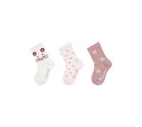 Sterntaler Kinder Socken Set 3er Pack - hautfreundliche Mädchensocken aus Baumwolle - mit Motiv Maus, Herzen und Schneeflocken - ecru, Größe 22