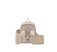 Sterntaler Kindergarten Set Bauernhof & Hund Lucky - Unisex Multipack mit Hunde-Motiv - Enthält Kinderrucksack mit Kühlfunktion, Brotdose und Trinkflasche - Farbe Beige