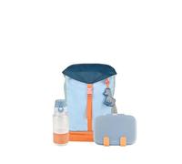 Sterntaler Kindergarten Set Waldtiere Filou & Hanni - Unisex Set mit Tiermotiv - Enthält Kinderrucksack mit Kühlfunktion, Brotdose und Trinkflasche mit spülmaschinenfesten Stickern - Farbe Blau