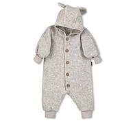 Sterntaler Kleinkind Jungen Overall Baby aus Merino Wolle Mit Kapuze, Knöpfen und Knopfleiste - Hellgrau, 80
