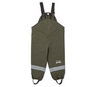 Sterntaler Kleinkind Jungen Regenhose Kinder Träger Regenträgerhose - Regenhose Kind - Wasserdicht mit Knopf und verschweißten Nähten - dunkelgrün, 98
