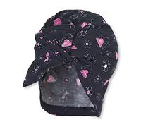 Sterntaler Knotenmütze für Mädchen mit Herz-/Blumen-Motiven, Alter: 5-6 Monate, Größe: 43, Blau (Marine)