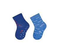 Sterntaler Krabbelsocken Doppelpack Krake - Baby- und Kinder Stoppersocken mit Motiv Krake & Wellen, ABS auf Spann & Sohle, Meerblau, Größe 20