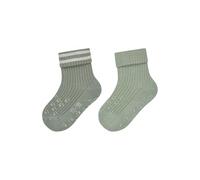 Sterntaler Krabbelsocken Doppelpack Rippe - Baby- und Kinder Stoppersocken mit Motiv Rippe & 2-Farben, ABS auf Spann & Sohle, Eisgrün, Größe 18