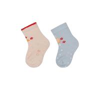 Sterntaler Krabbelsocken Doppelpack Schildkröte - Baby- und Kinder Stoppersocken mit Motiv Schildkröte & Muschel, ABS auf Spann & Sohle, Lichtrosa, Größe 20