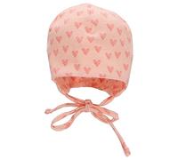 Sterntaler Mädchen Beanie Mütze - Herzen, Kinderbeanie, Babymütze aus Baumwolle Mit Bindeband - Rosa, 39