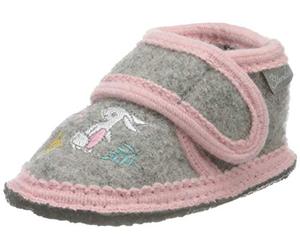 Sterntaler Mädchen-Hausschuhe mit Klettverschluss, Farbe: Rauchgrau, Größe: 21/22, Alter: 18-24 Monate, Art.-Nr.: 5402002