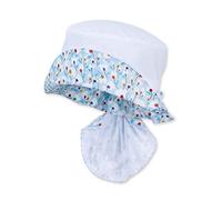 Sterntaler Mädchen-Hut mit Nackenschutz und Blumenmotiv, Größe: 53, Farbe: Weiß, 1422135.0