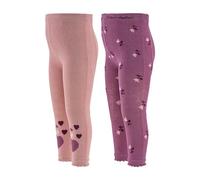 Sterntaler Mädchen Leggings Doppelpack Herzen, Mattrosa, 74 EU