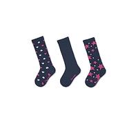 Sterntaler Mädchen Socken Kniestrümpfe 3er-pack Herzen, Blau (Marine 300), 17-18