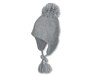 Sterntaler Mädchen Wintermütze Inkamütze unifarben aus Fleece, Größe:51, Farbe:silber meliert (542)