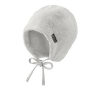 Sterntaler Mütze aus Teddyflausch - Unisex Babymütze mit angeschnittenen Ohrenklappen und Bindeband - warme Beanie, gefüttert mit Baumwollfleece - Erstlingsmütze - Ecru, 45