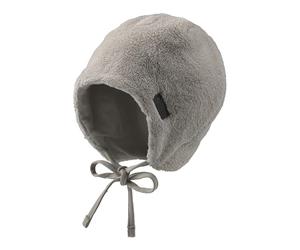 Sterntaler Mütze aus Teddyflausch - Unisex Babymütze mit angeschnittenen Ohrenklappen und Bindeband - warme Beanie, gefüttert mit Baumwollfleece - Erstlingsmütze - hellgrau, 37