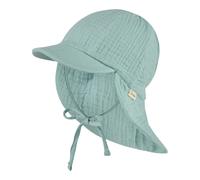 Sterntaler - Kid's Schirmmütze Nacken Musselin Bindeband - Cap, Gr. 47 cm, türkis (Helltürkis)