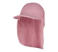 Sterntaler Schirmmütze mit Nackenschutz Musselin samtrosa - Mädchen - Gr. 47 cm