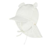 Sterntaler Musselin-Schirmmütze mit Nackenschutz und Ohren Bio UV-Schutz 30 Ecru Größe 45