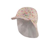 Sterntaler Schirmmütze mit Nackenschutz Blümchen für Mädchen - Baby Mütze aus Bio -Baumwollmuesselin - Sonnenkappe Baby gefüttert mit Baumwollstoff - ecru, 53