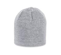 Sterntaler OCS Strickmütze - Klassische Babymütze aus Baumwollgarn (Bio) - Unisex Übergangsmütze ab Geburt - Basic Kopfbedeckung - Beanie Mütze einfarbig - Größe 43, Farbe silber melange