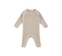 Sterntaler Gestrickter Baby Overall aus wärmender Baumwolle - Strick Jumpsuit mit verdeckter Knopfleiste im Schritt - natur melange, 80