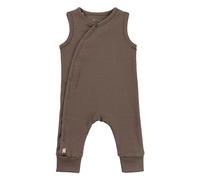 Sterntaler Playsuit Rippjersey - Unisex Baby Einteiler in Wickeloptik - Overall ärmellos, seitlich und im Schritt zum Knöpfen - Neugeborenen Strampler, braun, Größe 68