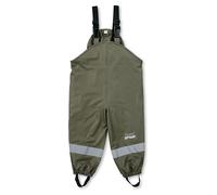 Sterntaler Baby Unisex Regenhose Kinder Träger Regenträgerhose gefüttert - Regenhose - Wasserdicht Druckknopf und verschweißte Nähte - dunkelgrün, 74