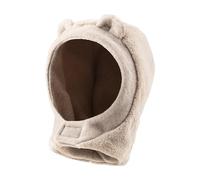 Sterntaler Schalmütze aus Teddyflausch - Unisex Baby und Kinder Mütze - gefüttert mit weichem Microfleece - Schlupfmütze - warme Wintermütze mit Klettverschluss - ab Geburt - beige, Größe 47