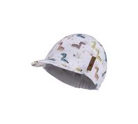Sterntaler Schirmmütze Dino für Jungen - Baby Mütze mit UV -Schutz 50+ aus weicher Baumwolle - Schirmmütze für Spielspaß an heißen Tagen - weiß, 49